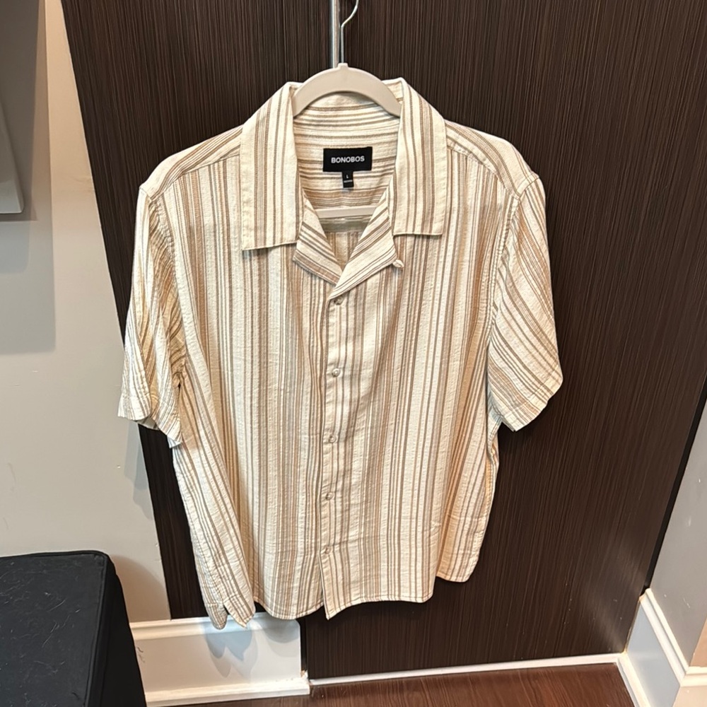 Bonobos Striped Button Up Camp Collar Shirt